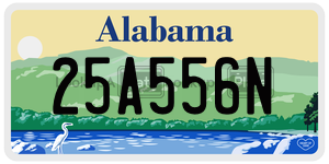 25A556N  license plate in AL