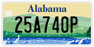 25A740P  license plate in AL