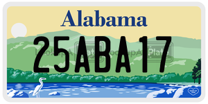 25ABA17  license plate in AL