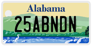 25ABNDN  license plate in AL