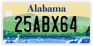 25ABX64 license plate in Alabama