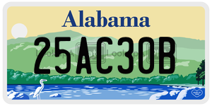 25AC30B  license plate in AL
