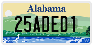 25ADED1  license plate in AL