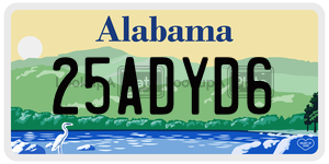 25ADYD6  license plate in AL