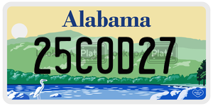 25C0D27  license plate in AL