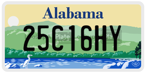 25C16HY  license plate in AL