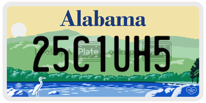 25C1UH5  license plate in AL