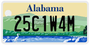 25C1W4M  license plate in AL