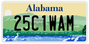 25C1WAM  license plate in AL