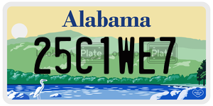 25C1WE7  license plate in AL