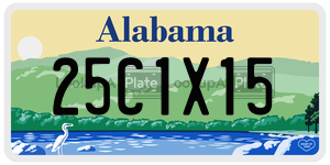 25C1X15  license plate in AL