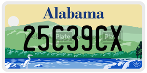 25C39CX  license plate in AL
