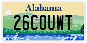 26C0UWT  license plate in AL