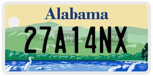 27A14NX  license plate in AL