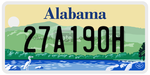 27A190H  license plate in AL