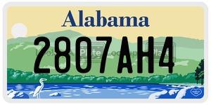 2807AH4 license plate in Alabama