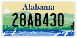 28AB430 license plate in Alabama