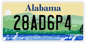 28AD6P4  license plate in AL
