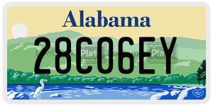 28C06EY  license plate in AL