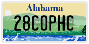 28C0PHC  license plate in AL