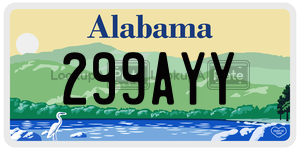 299AYY  license plate in AL