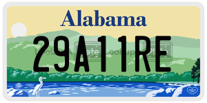 29A11RE  license plate in AL