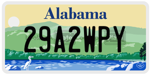 29A2WPY  license plate in AL