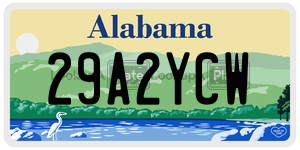 29A2YCW  license plate in AL