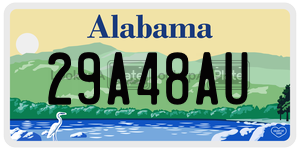 29A48AU  license plate in AL