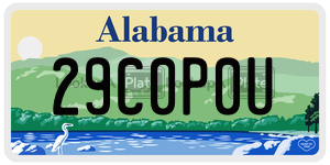 29C0P0U  license plate in AL