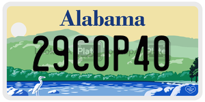 29C0P40  license plate in AL