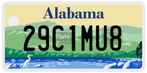 29C1MU8  license plate in AL