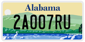 2A007RU  license plate in AL