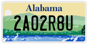 2A02R8U license plate in Alabama