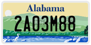 2A03M88  license plate in AL