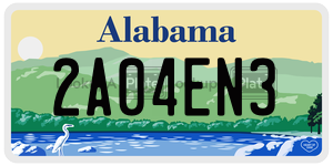 2A04EN3  license plate in AL