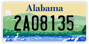 2A08135  license plate in AL