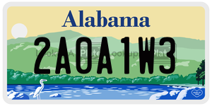 2A0A1W3  license plate in AL