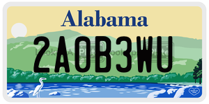 2A0B3WU  license plate in AL