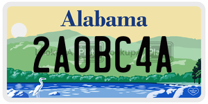 2A0BC4A license plate in Alabama