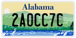 2A0CC7C license plate in Alabama
