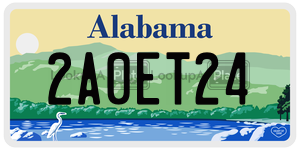 2A0ET24  license plate in AL