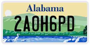 2A0H6PD  license plate in AL