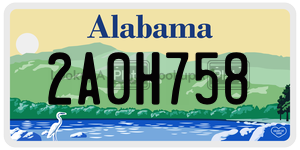 2A0H758  license plate in AL