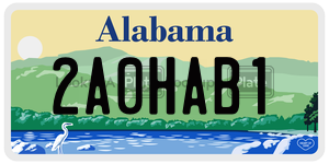 2A0HAB1  license plate in AL