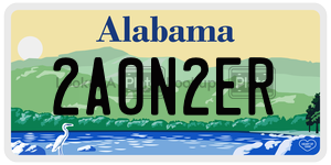 2A0N2ER  license plate in AL