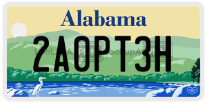 2A0PT3H  license plate in AL
