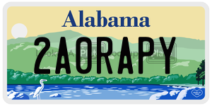 2A0RAPY  license plate in AL