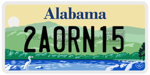2A0RN15  license plate in AL