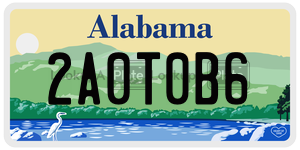 2A0T0B6  license plate in AL